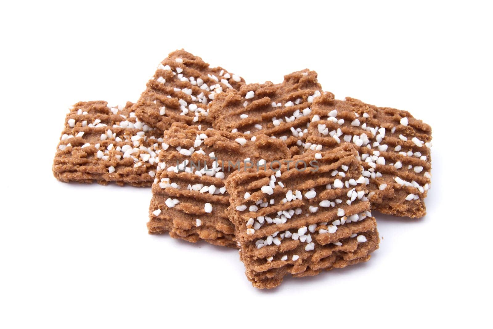Delicious chocolate cookies isolated on white background