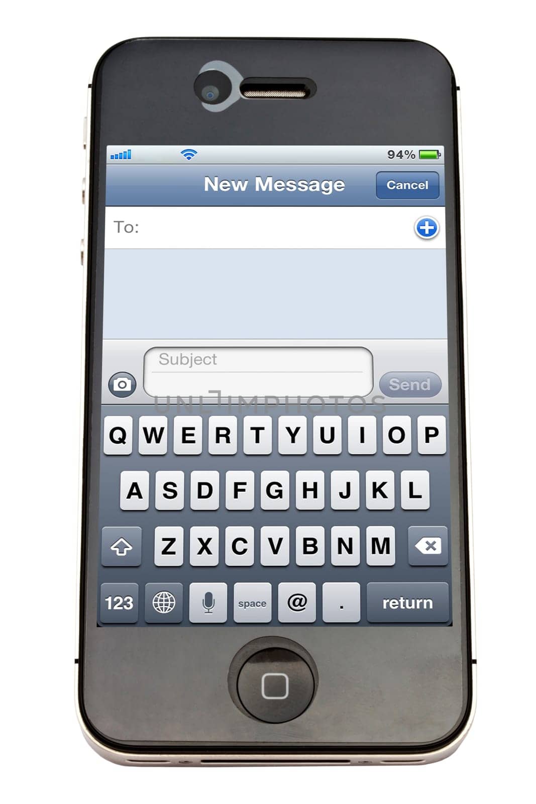 Apple iPhone 4 with New Message Screen