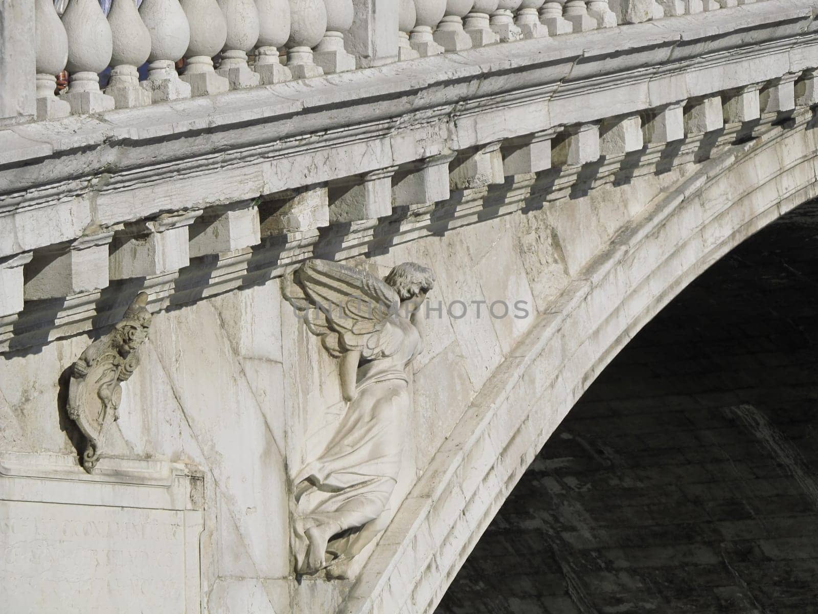 Detail of the Rialto Bridge in Venice,Italy