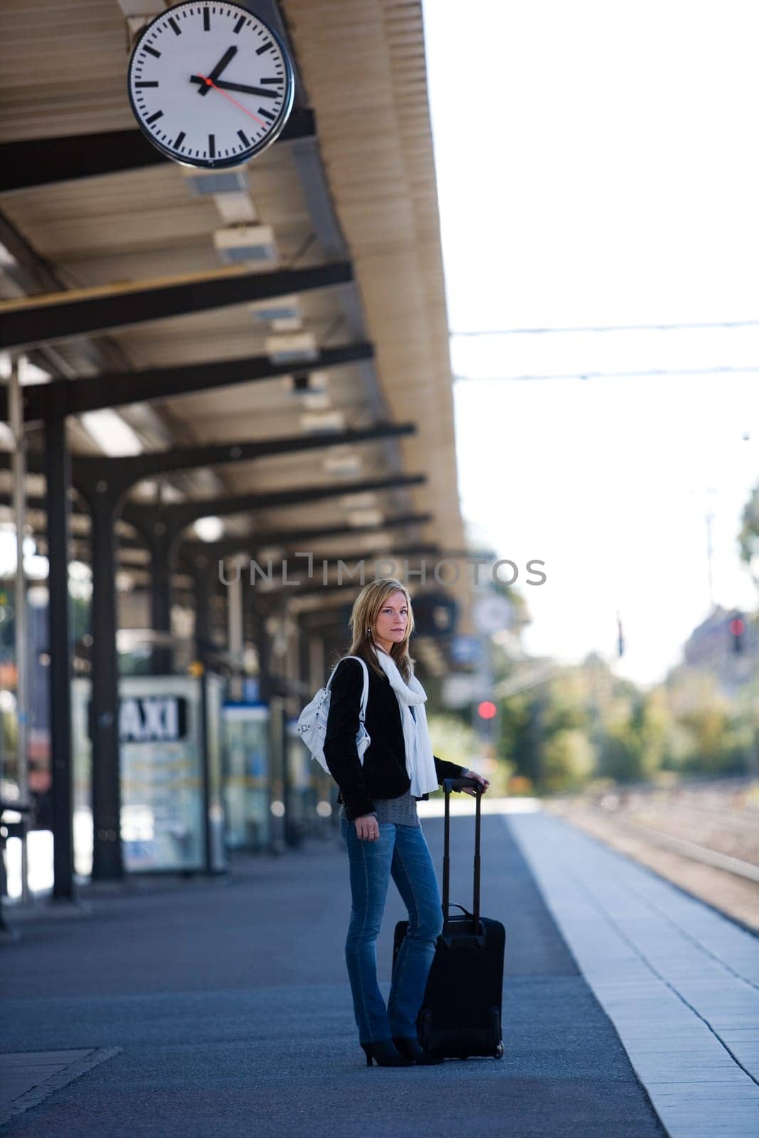 Travelling Woman at the Train Station