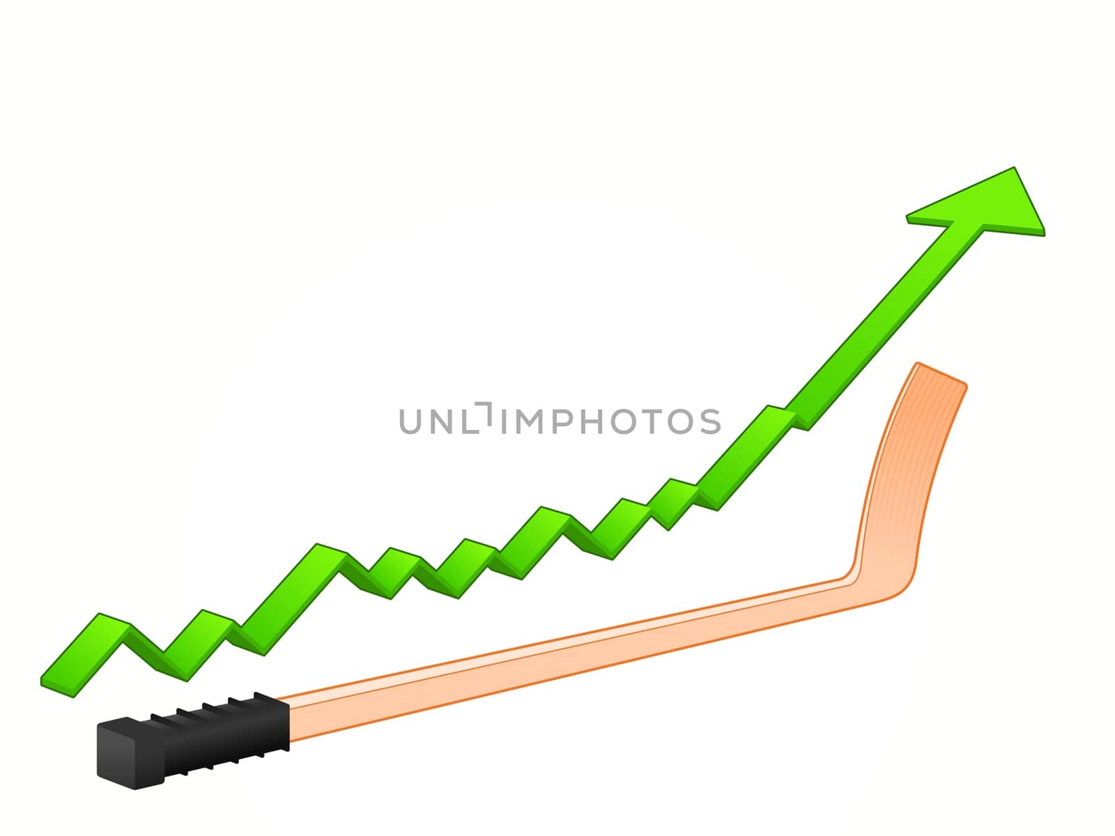 Hockey Stick concept of fast gorwth in business