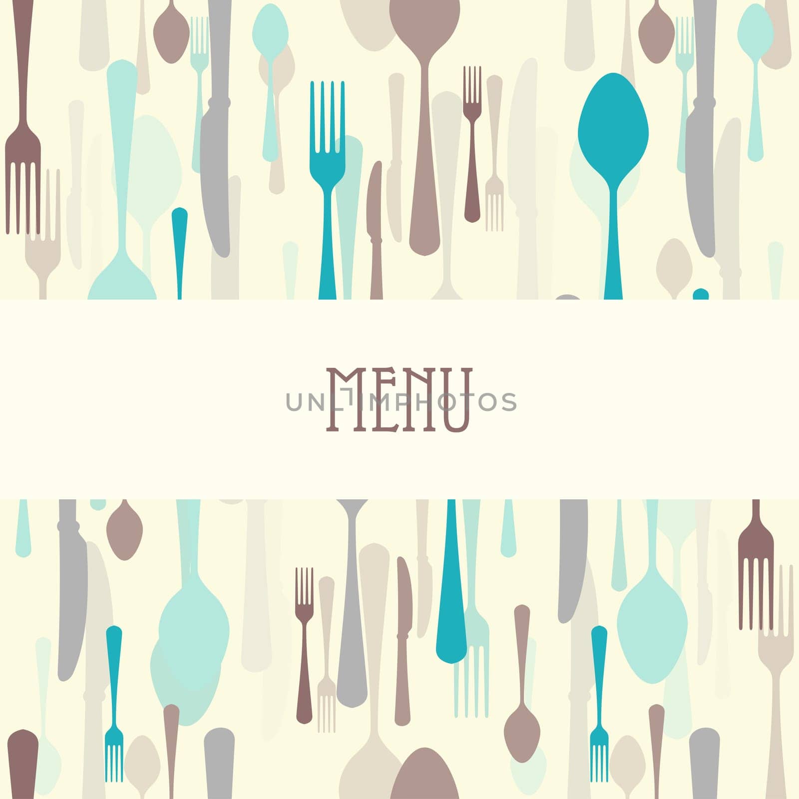 Vector dining menu with cutlery such as fork or knife or spoon