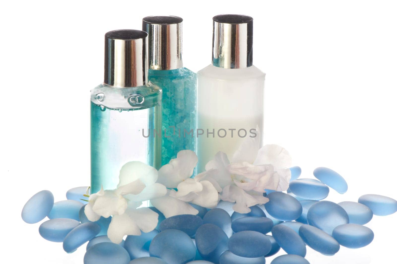 cleaning products of the body on a white background