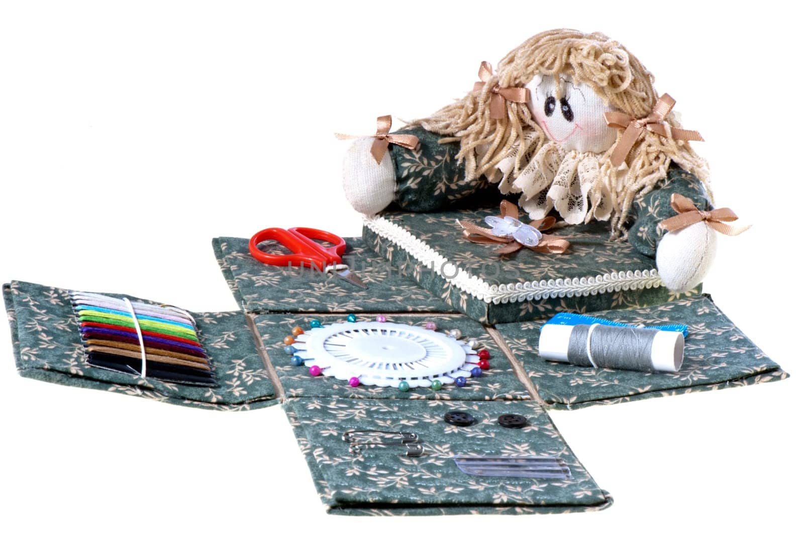 a box made by hand sewing tools
