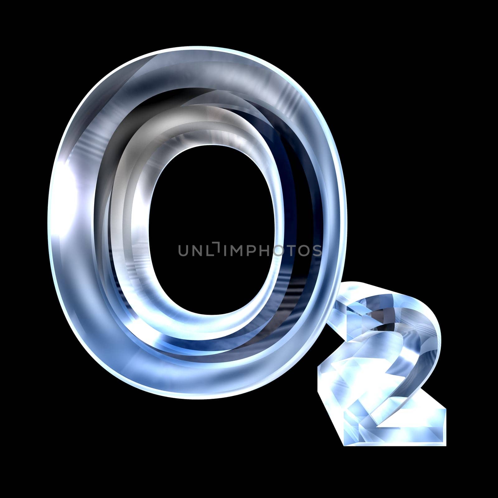 3d made - chemistry formulas in glass of Oxygen