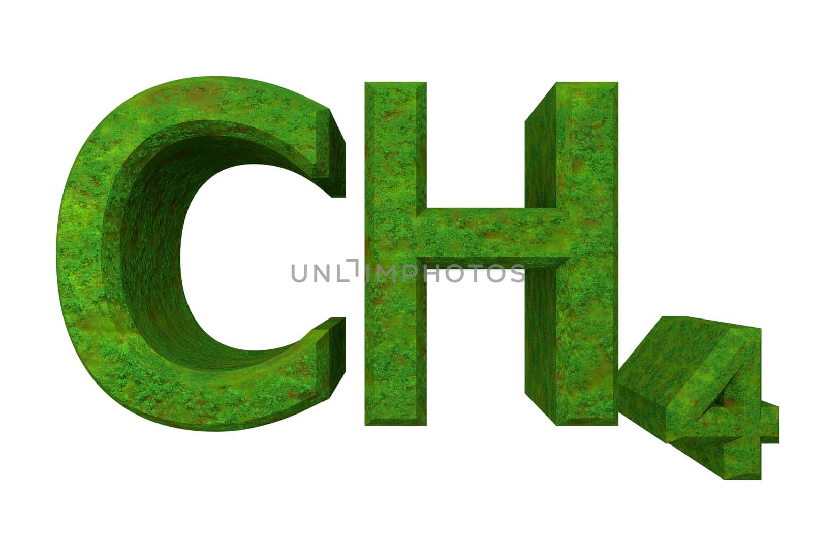 3d made - chemistry formulas in Grass of Methane