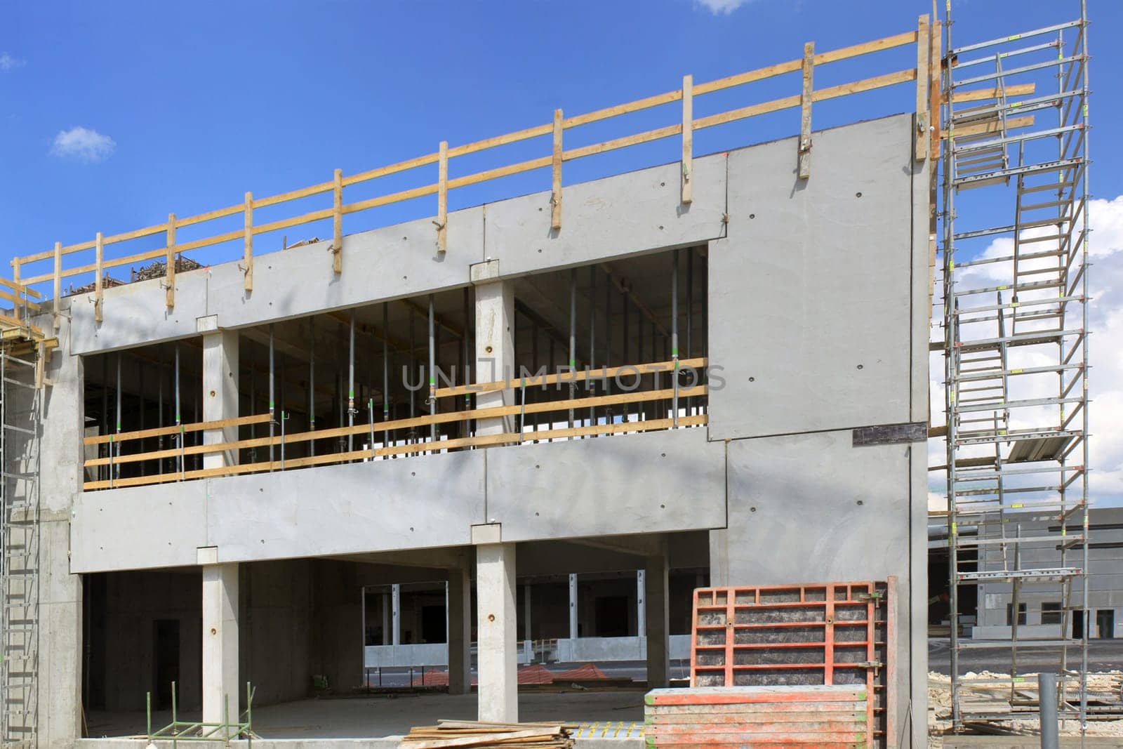 scaffolding on a construction site housing housing estate