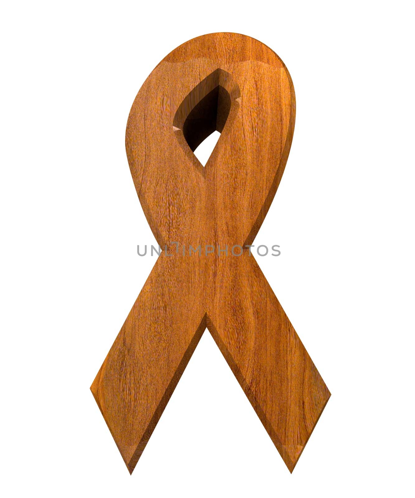 aids hiv symbol in wood (3d made)