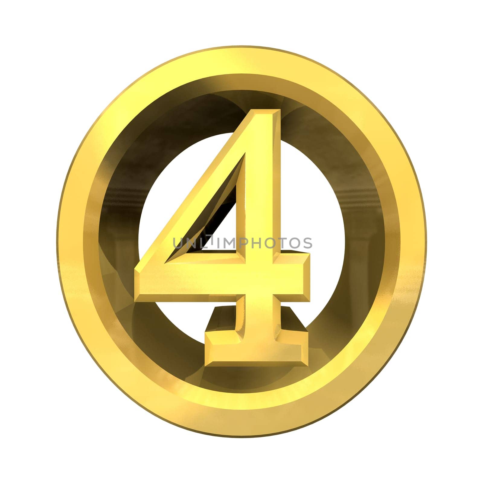 3d made - number 4 in gold