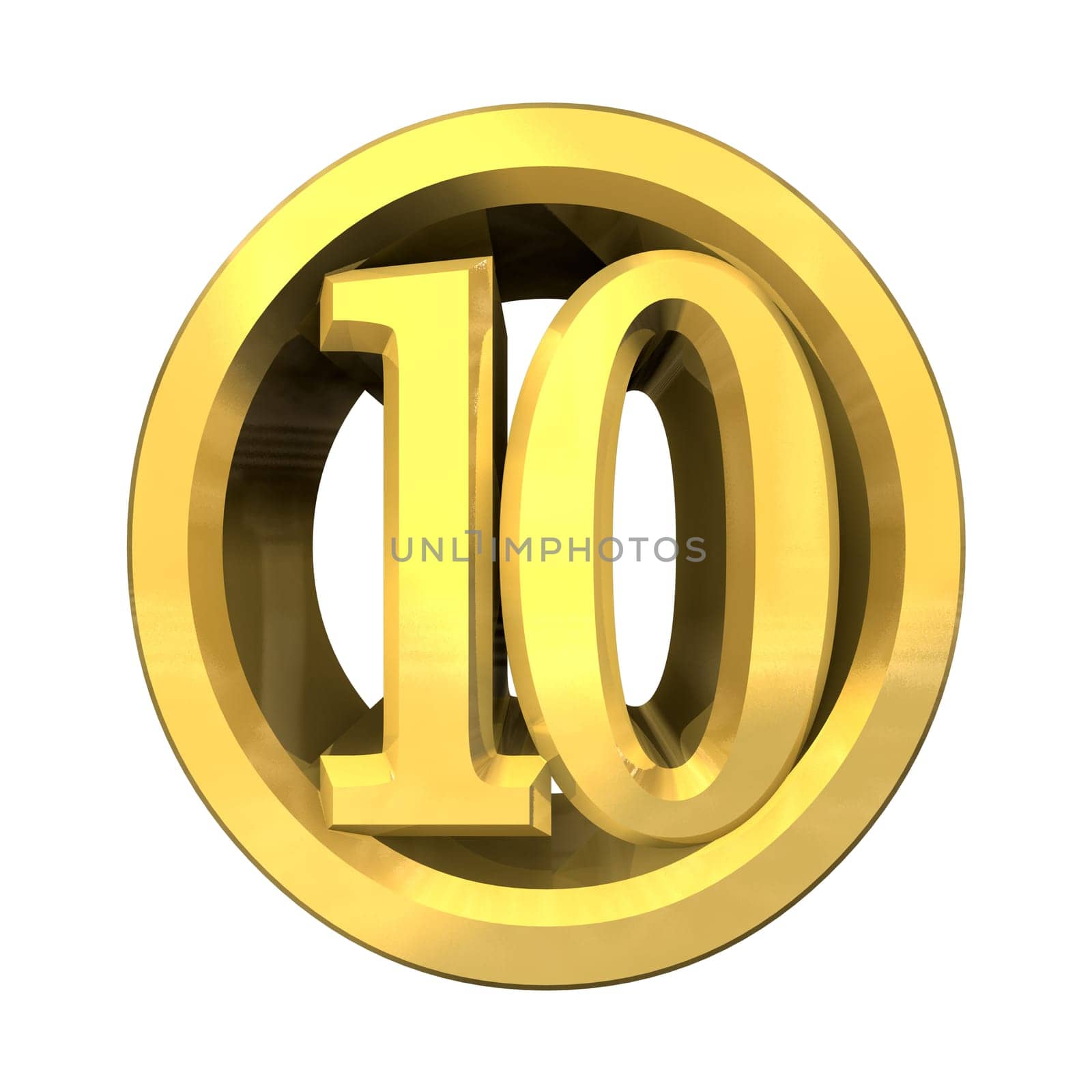 3d made - number 10 in gold