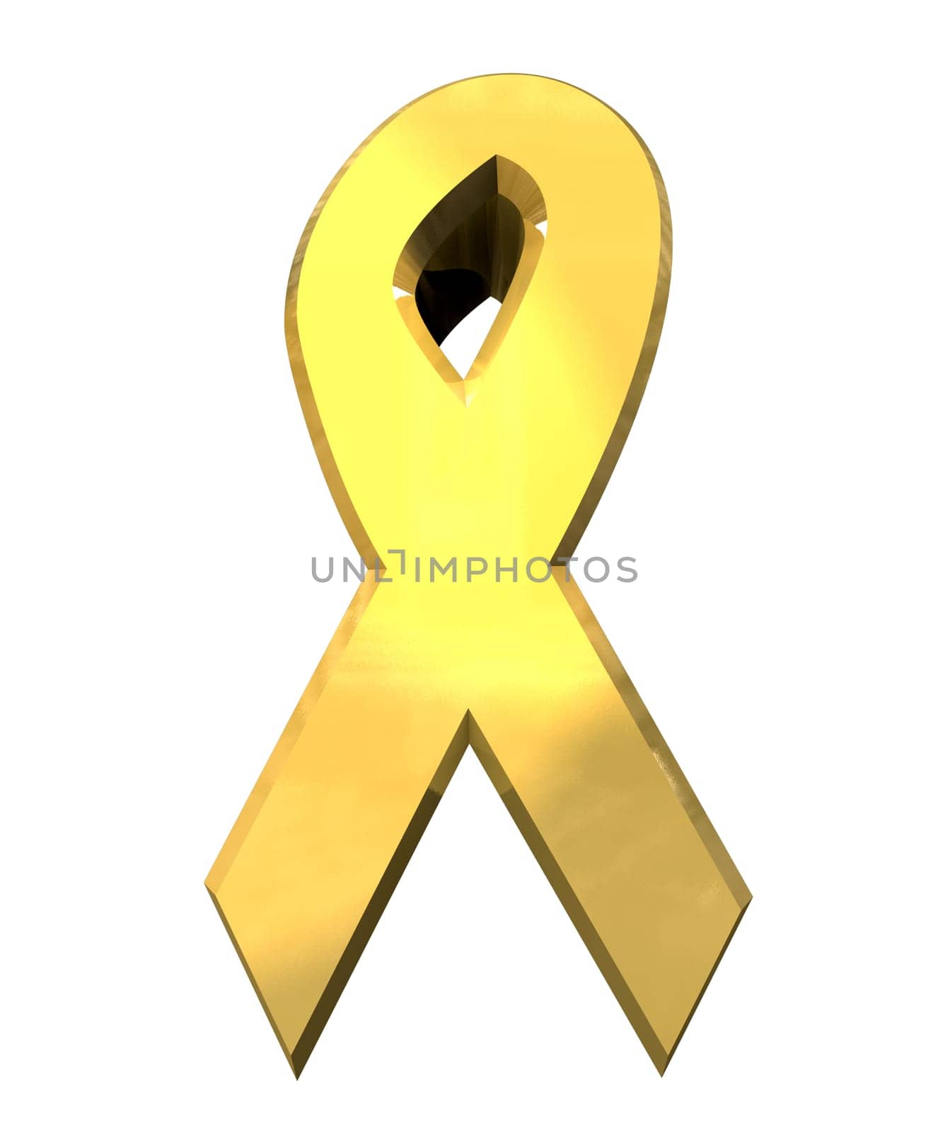 aids hiv symbol in gold (3d made)