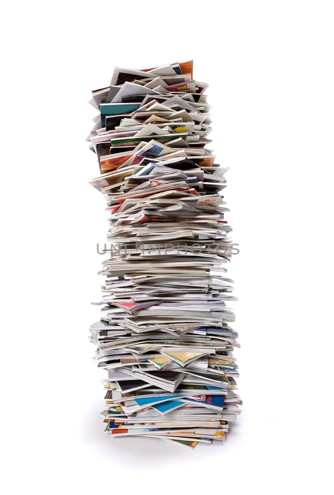 Stack of Magazines isolated on white background