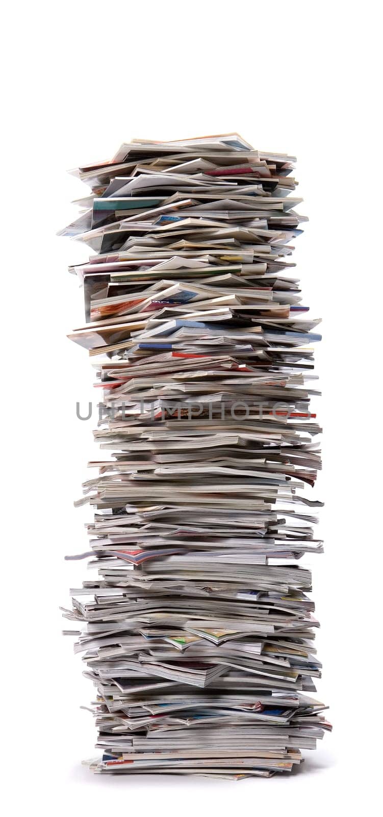 Stack of Magazines isolated on white background