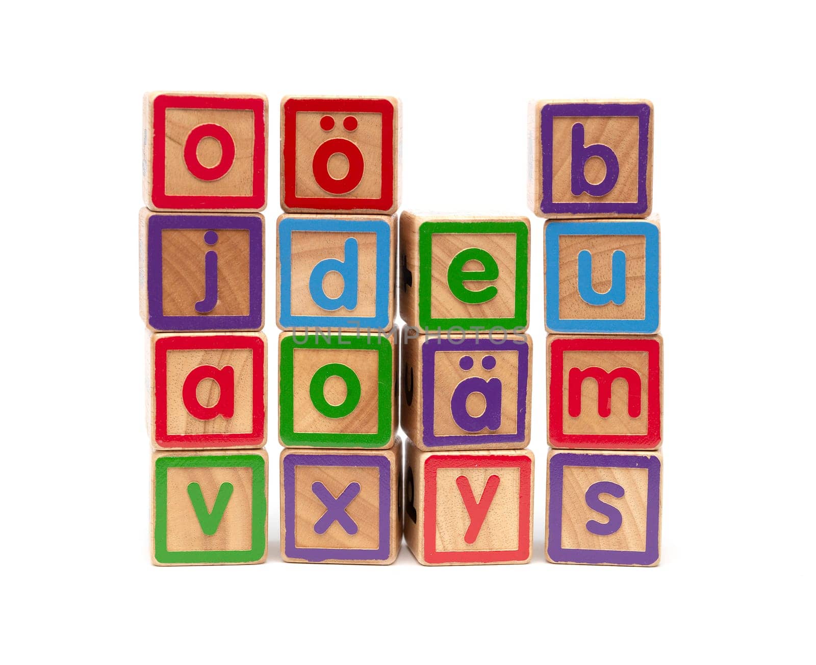 Letter Blocks on white background