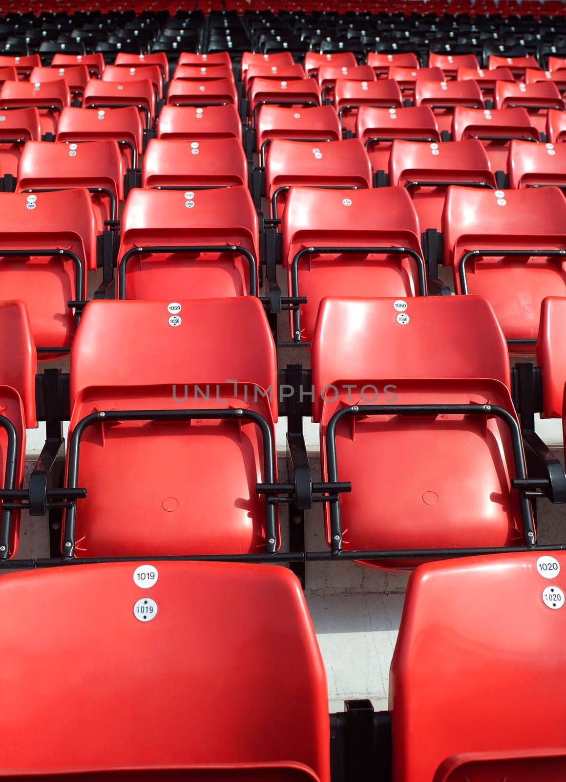 Spectators seats in a Stadium Full Frame