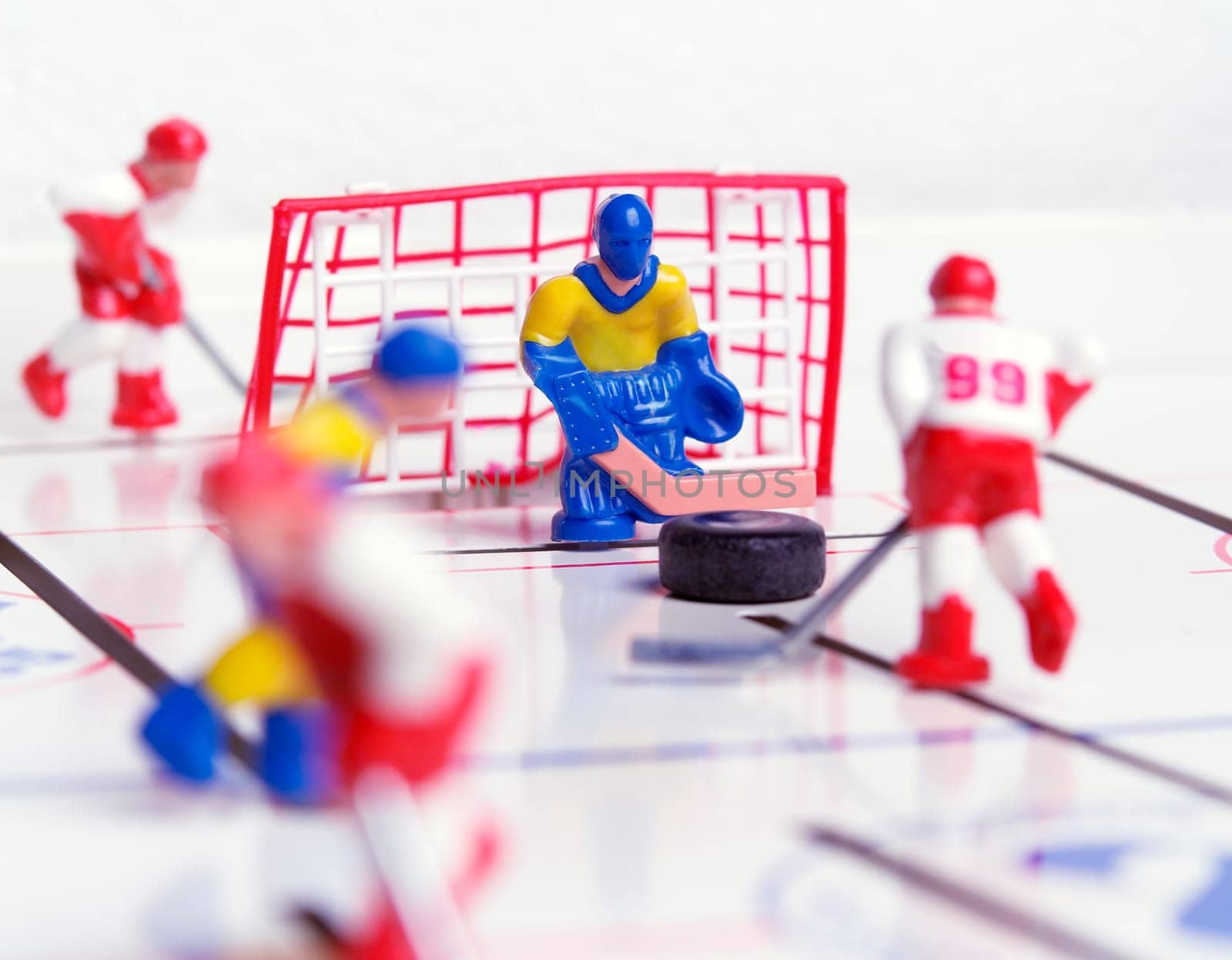 Hockey game with selective focus