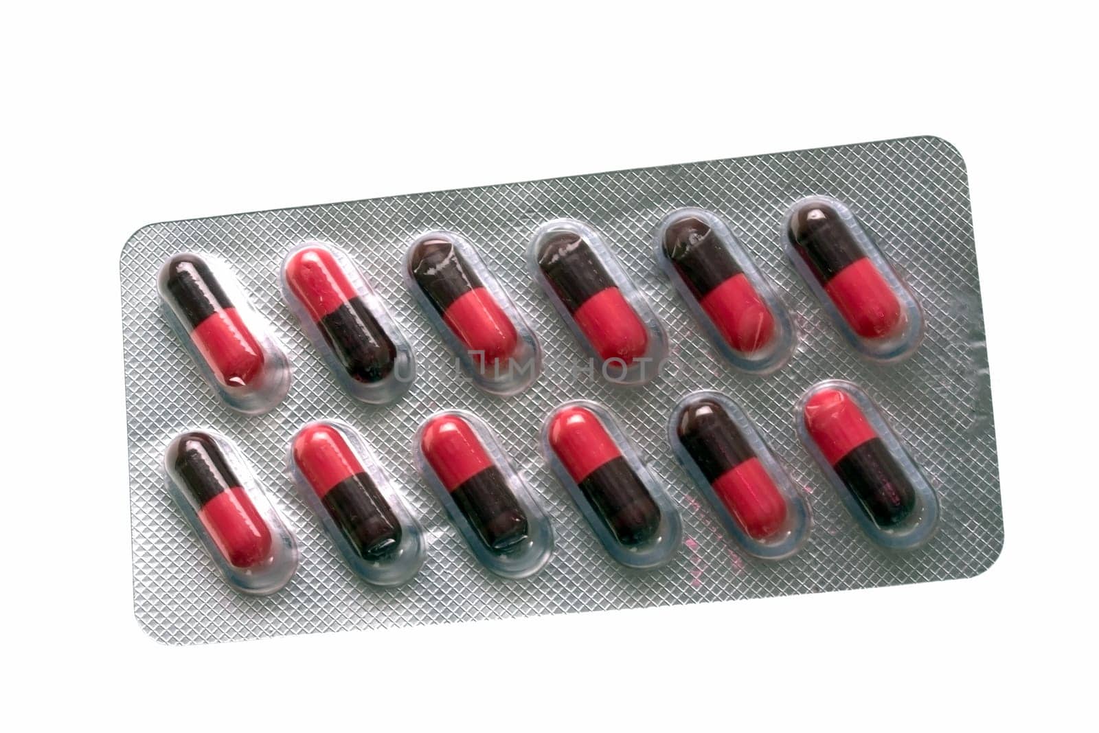Package of pills isolated on white