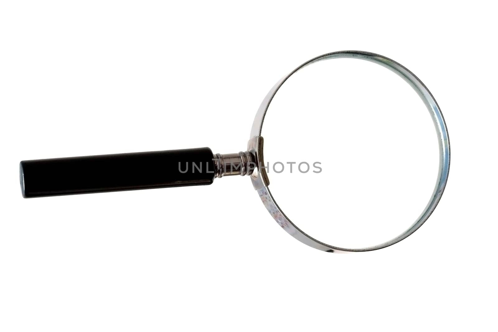 Magnifying glass on white background
