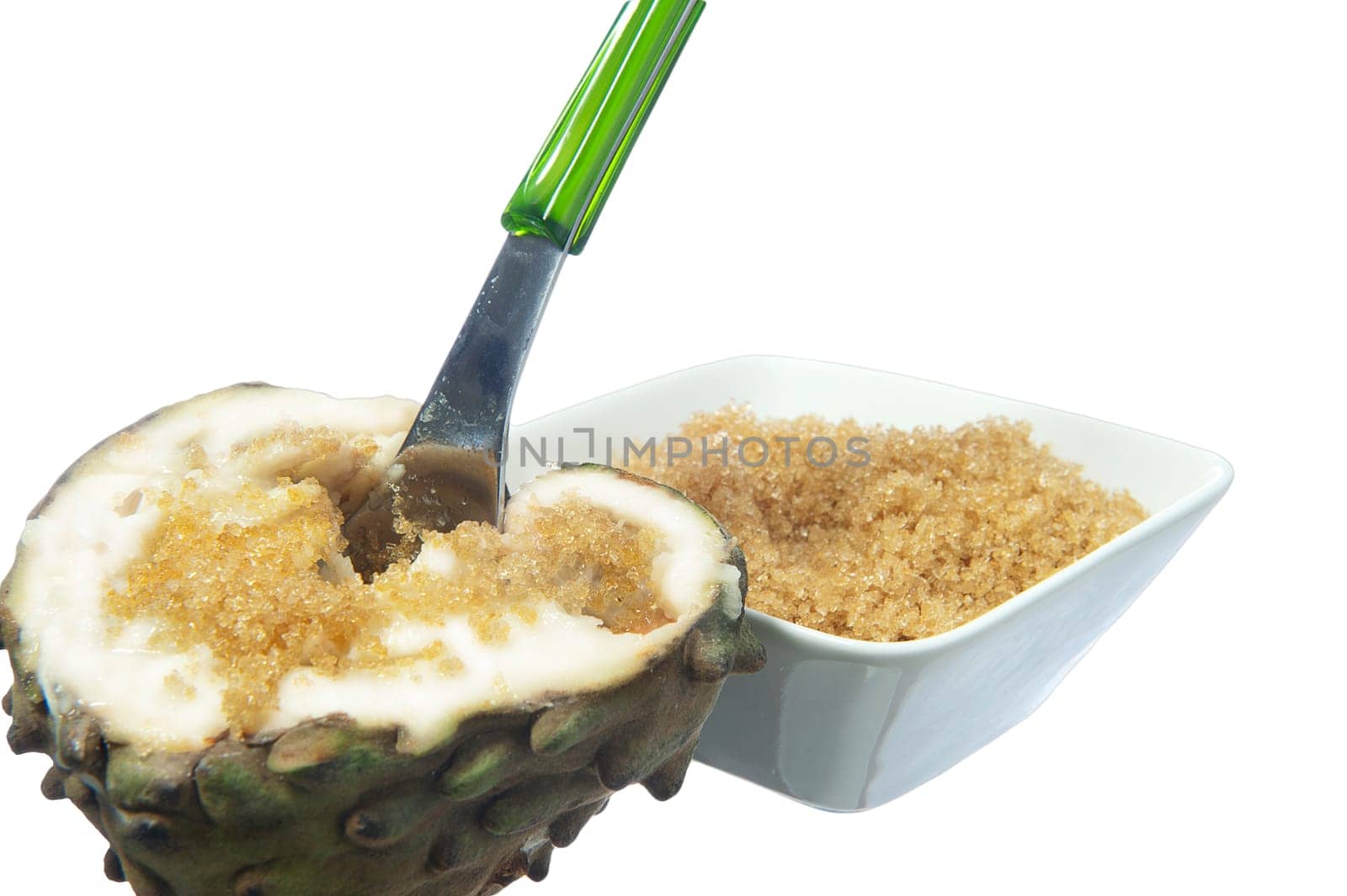 the cherimoya on a white background
