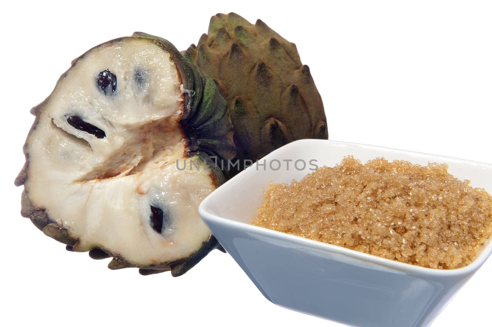 the cherimoya on a white background