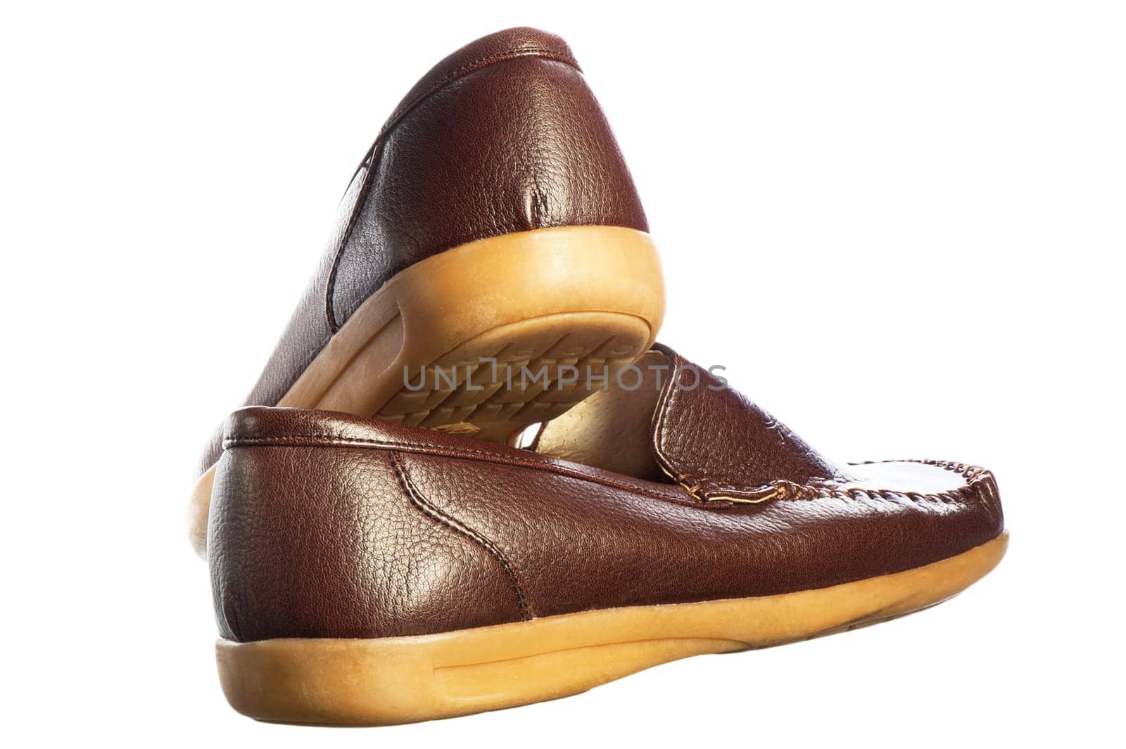 Italian leather men&#039 s shoes on a white background