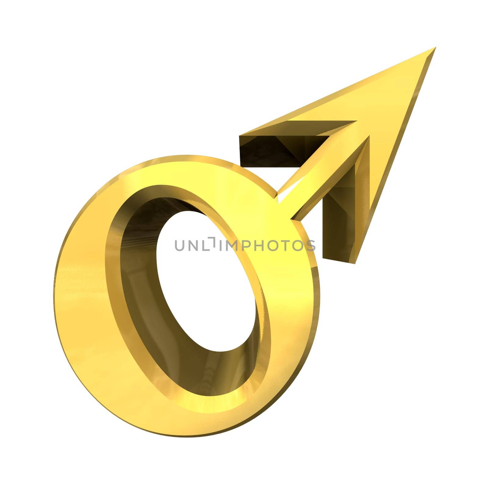 Male sex symbols in gold (3D made)