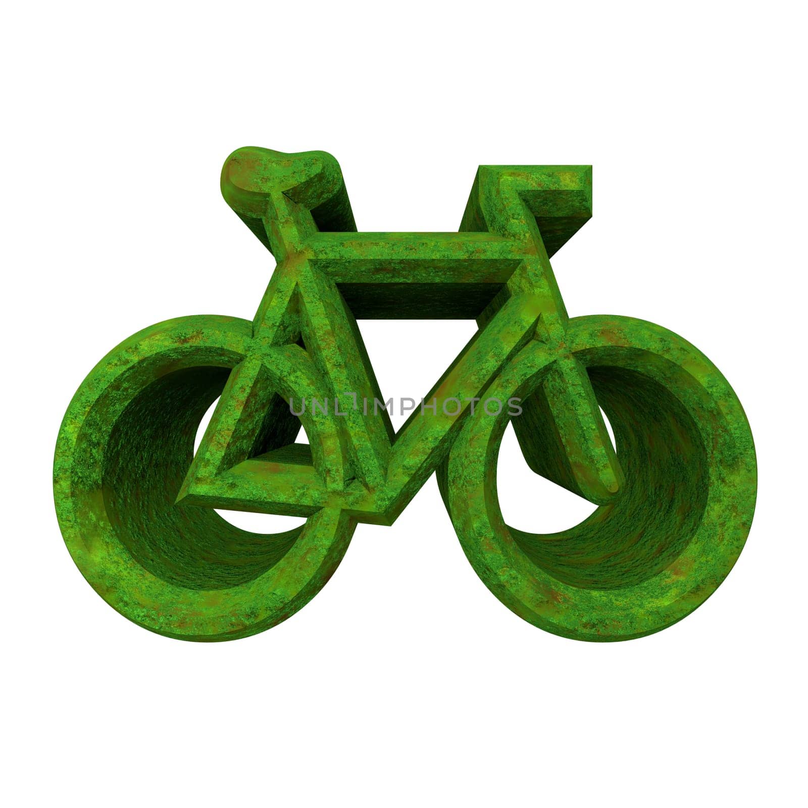 bike symbol in grass (3d made)