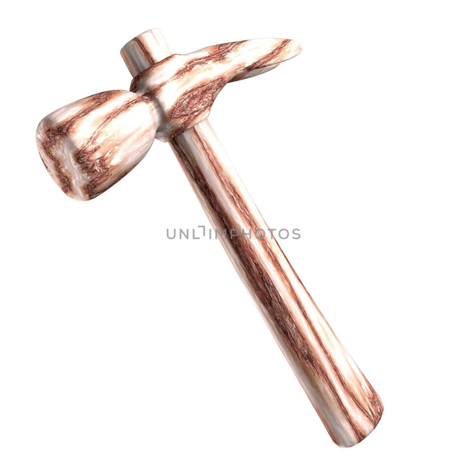 Hammer in marble isolated (3D made)