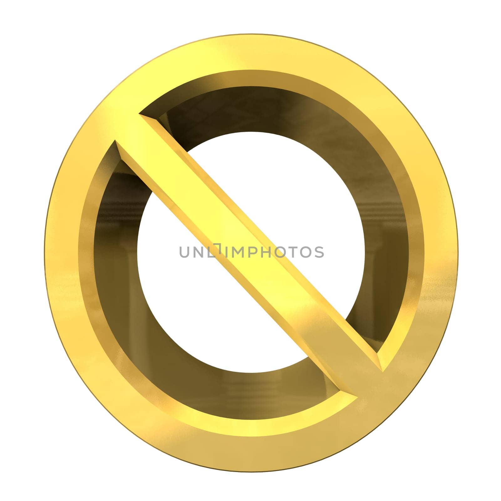 forbidden symbol in gold (3d made)