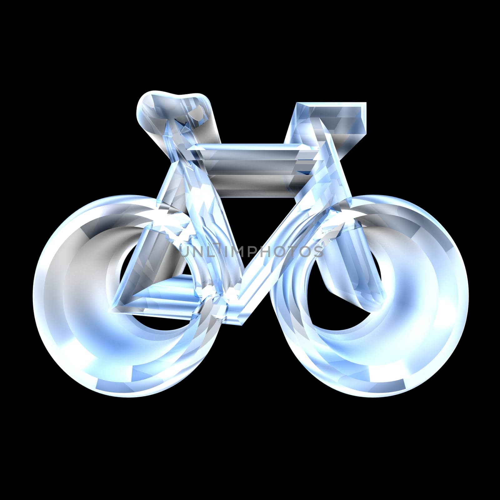 bike symbol in glass (3d made)
