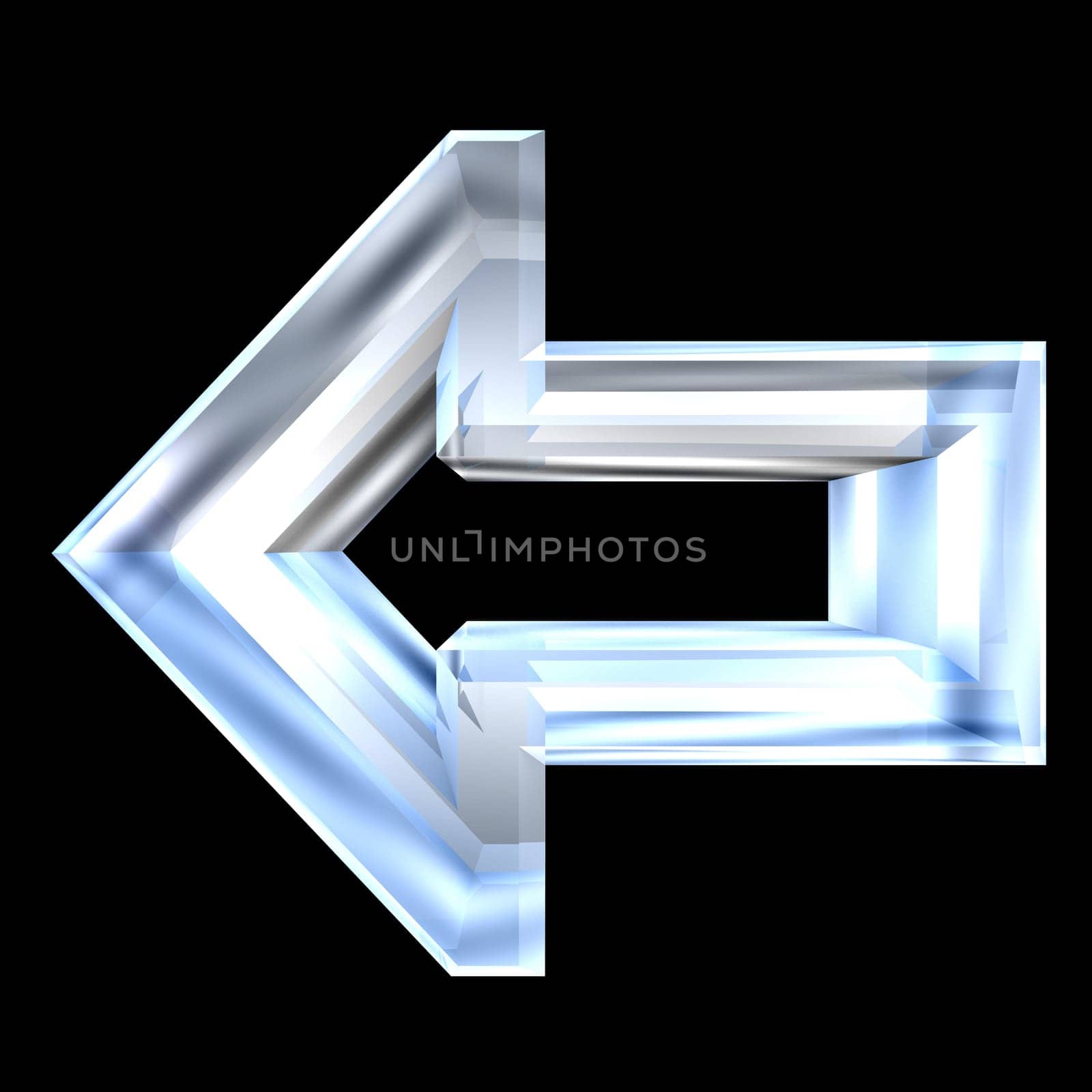 arrow symbol in glass - 3D made