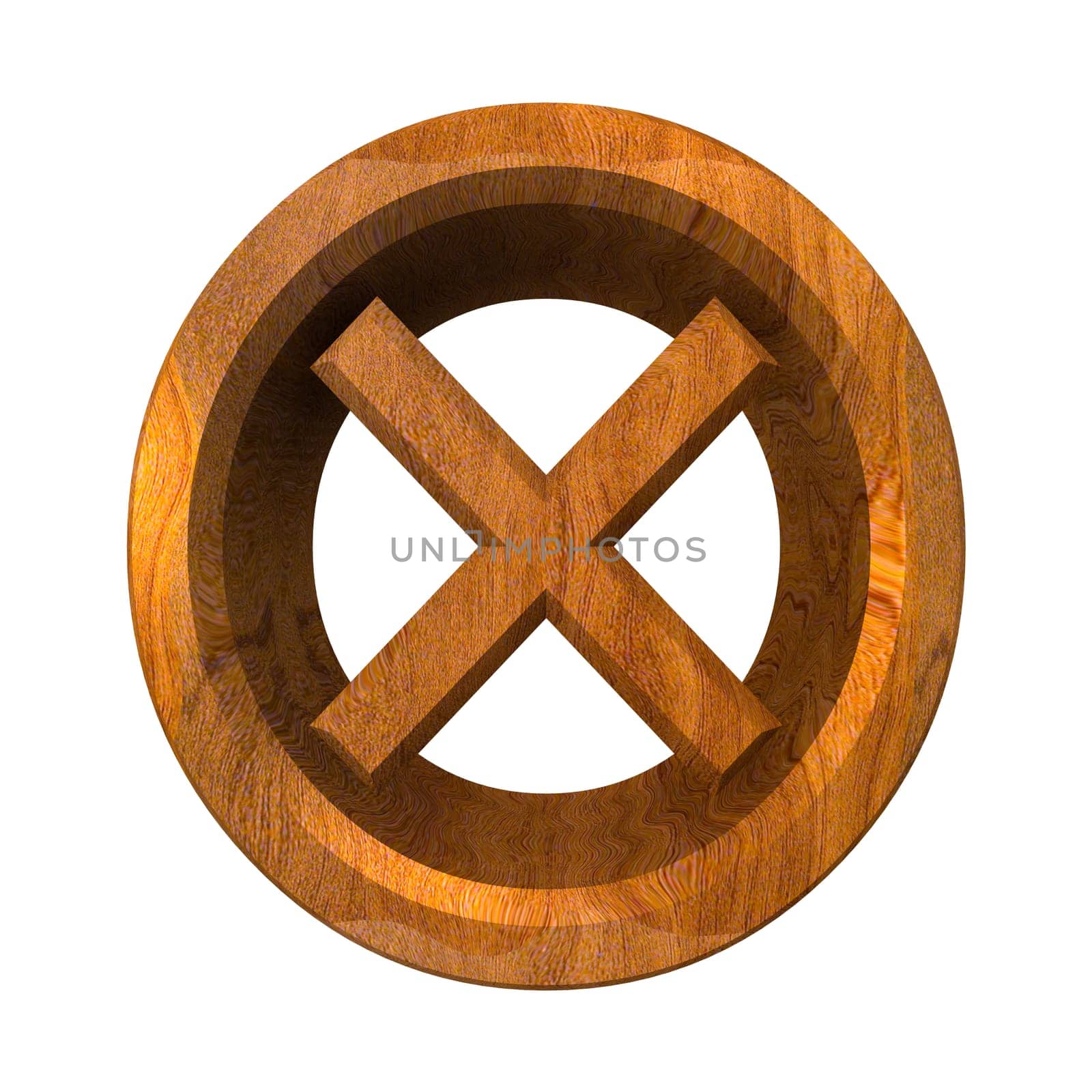 ko tick in wood isolated - 3D