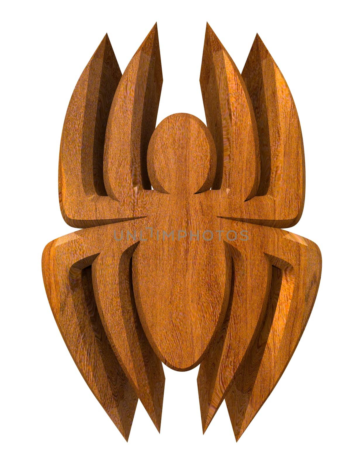 spider in wood - 3d made