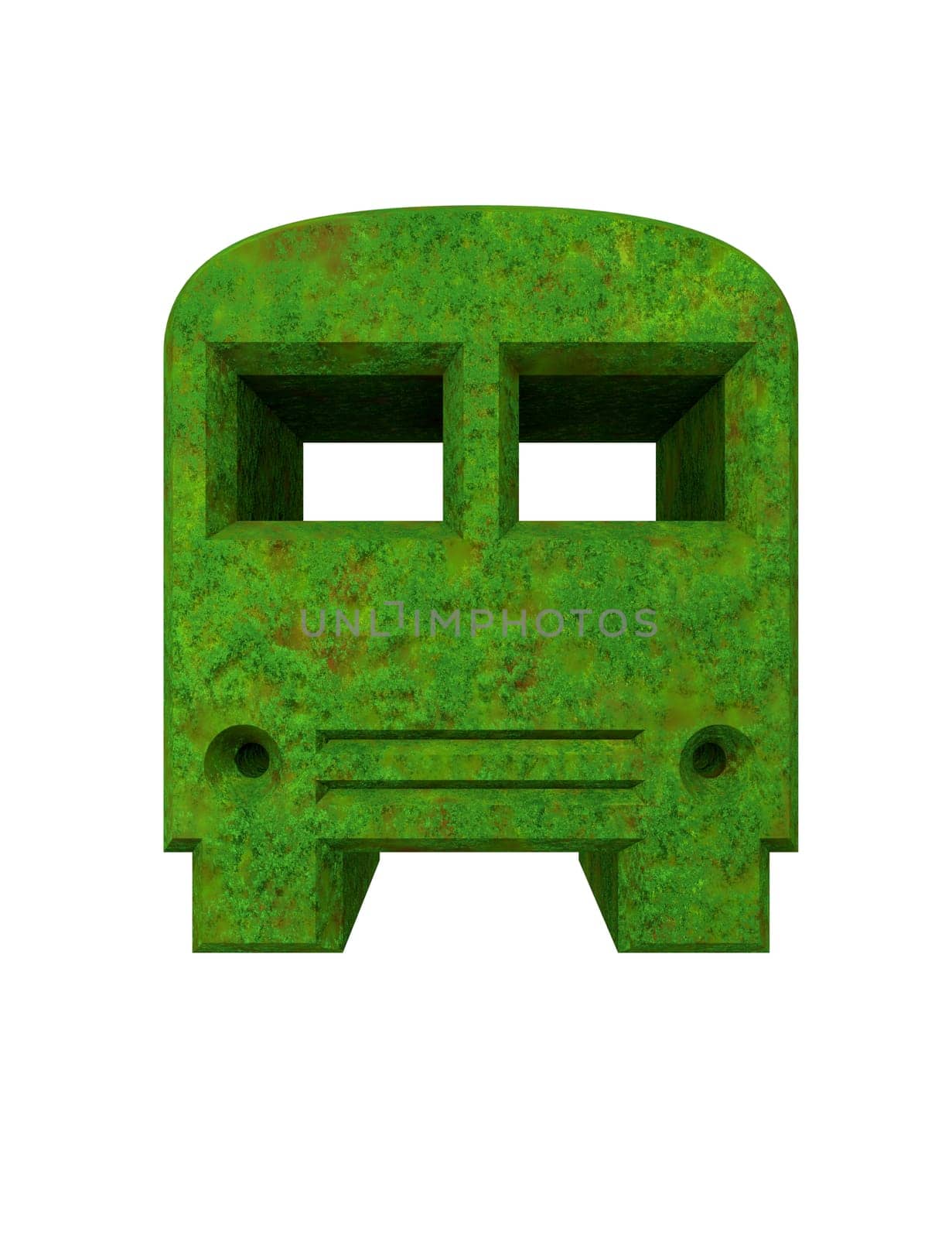 green bus icon - 3D made