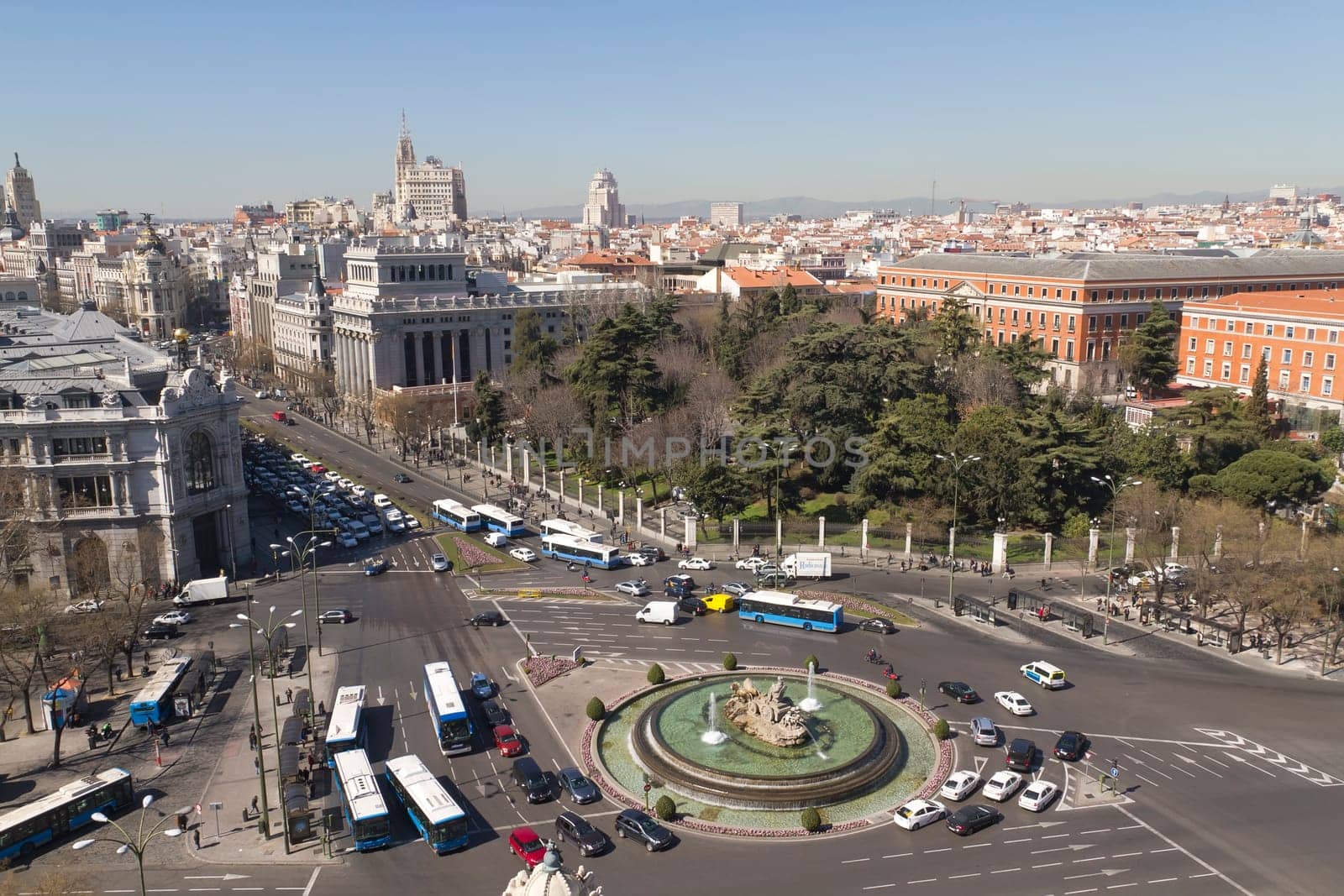 Plaza de la Cibeles (Cybele&#039 s Square) - Central Post Office (Palacio de Comunicaciones), Madrid, Spain.
