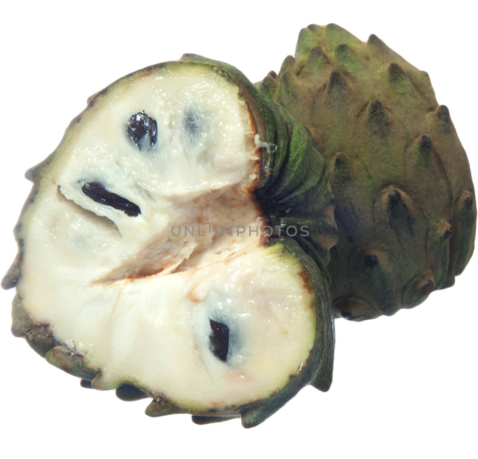 the cherimoya on a white background