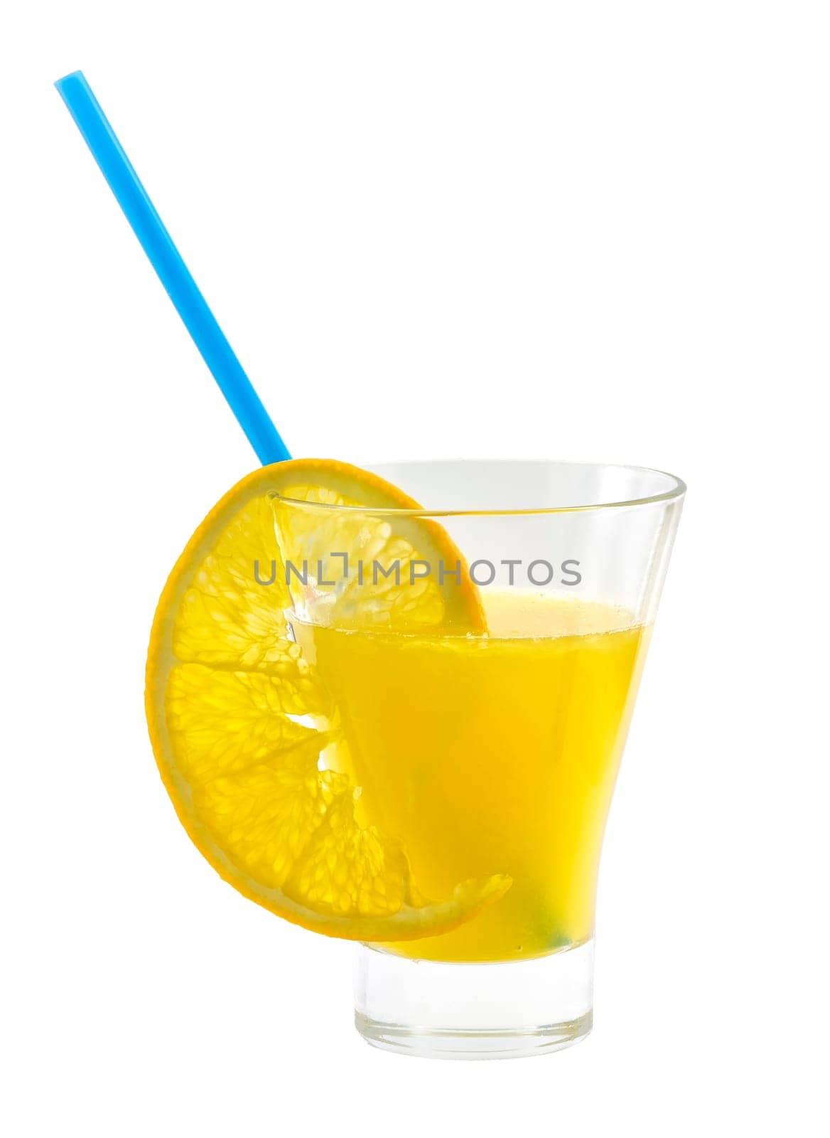 orange juice and oranges isolated on white with straw
