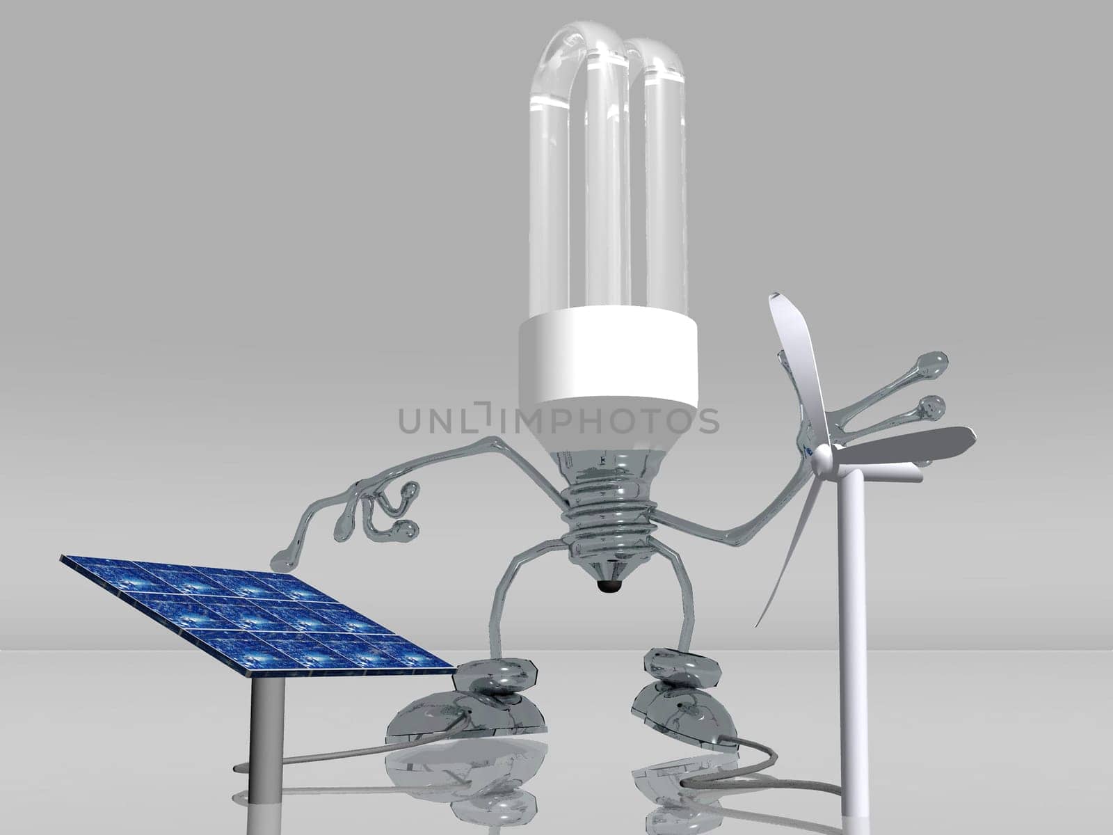 renewable energy and light bulb