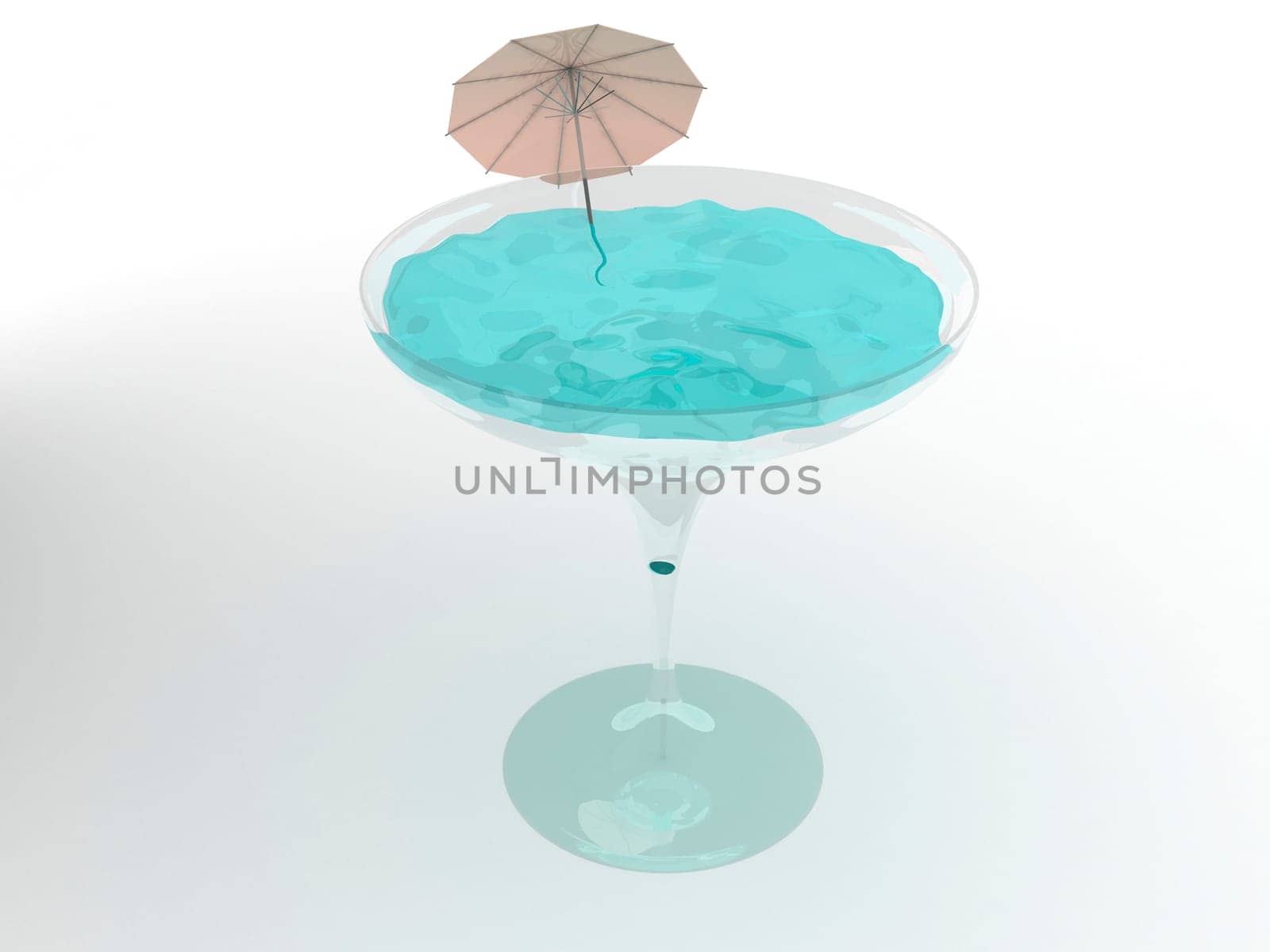 Glass of martini. 3d rendering image
