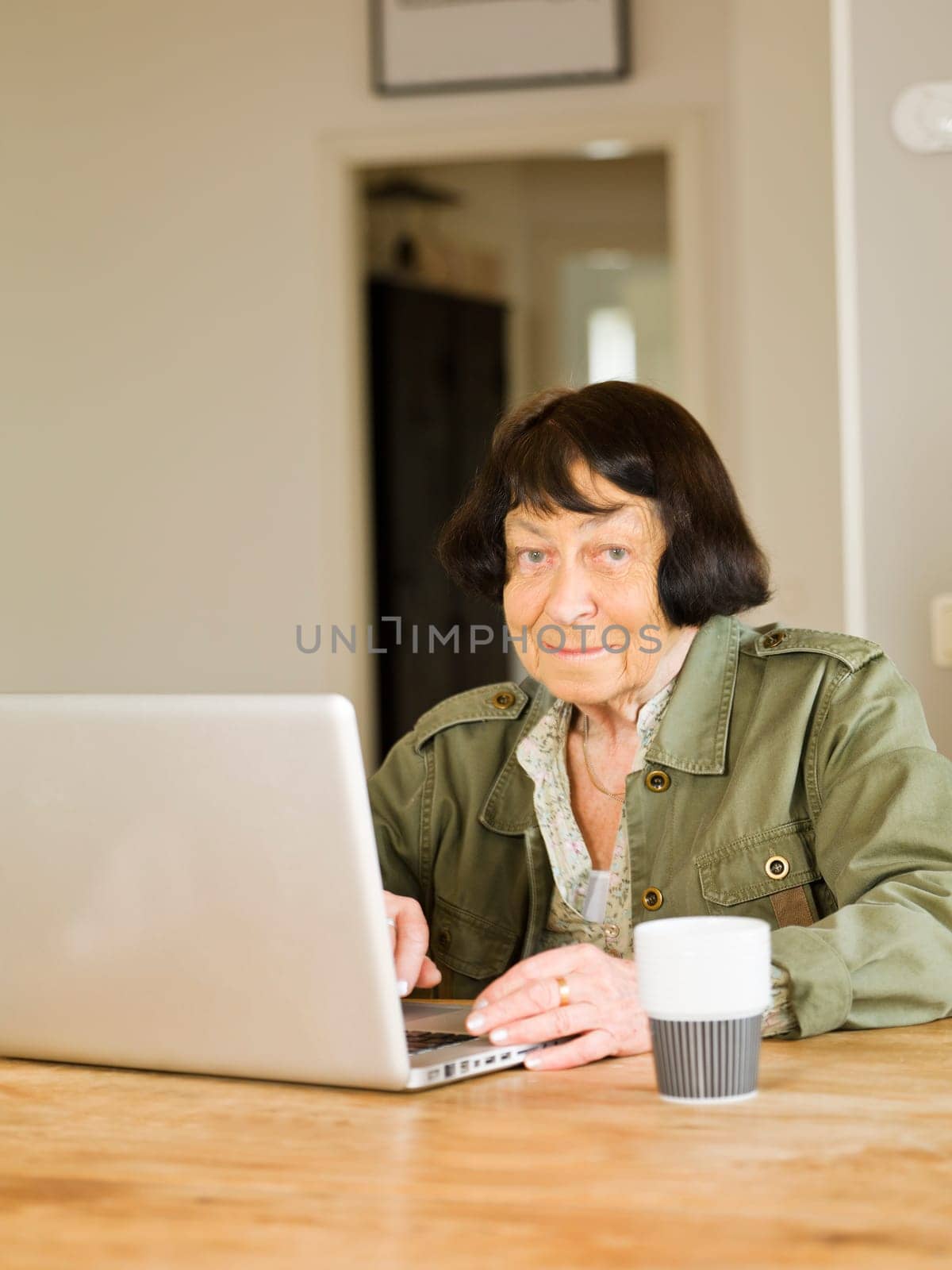 Senior woman by the computer