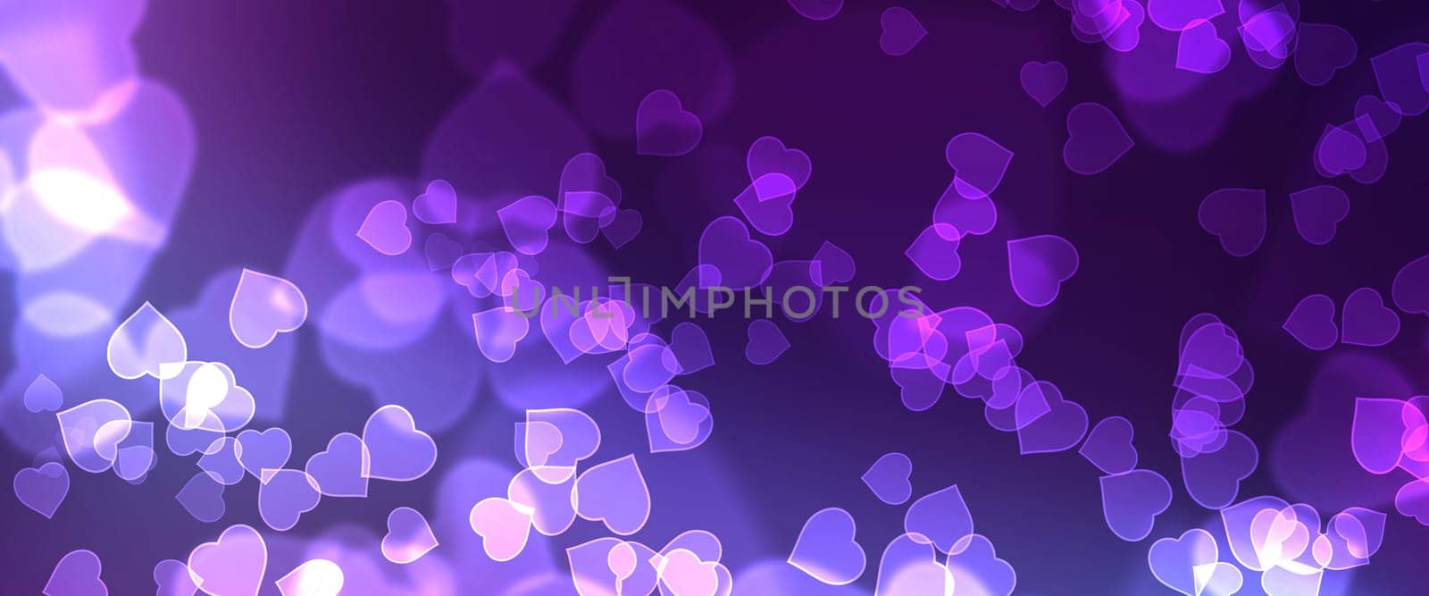 Heart Bokeh Banner Horizontal 2