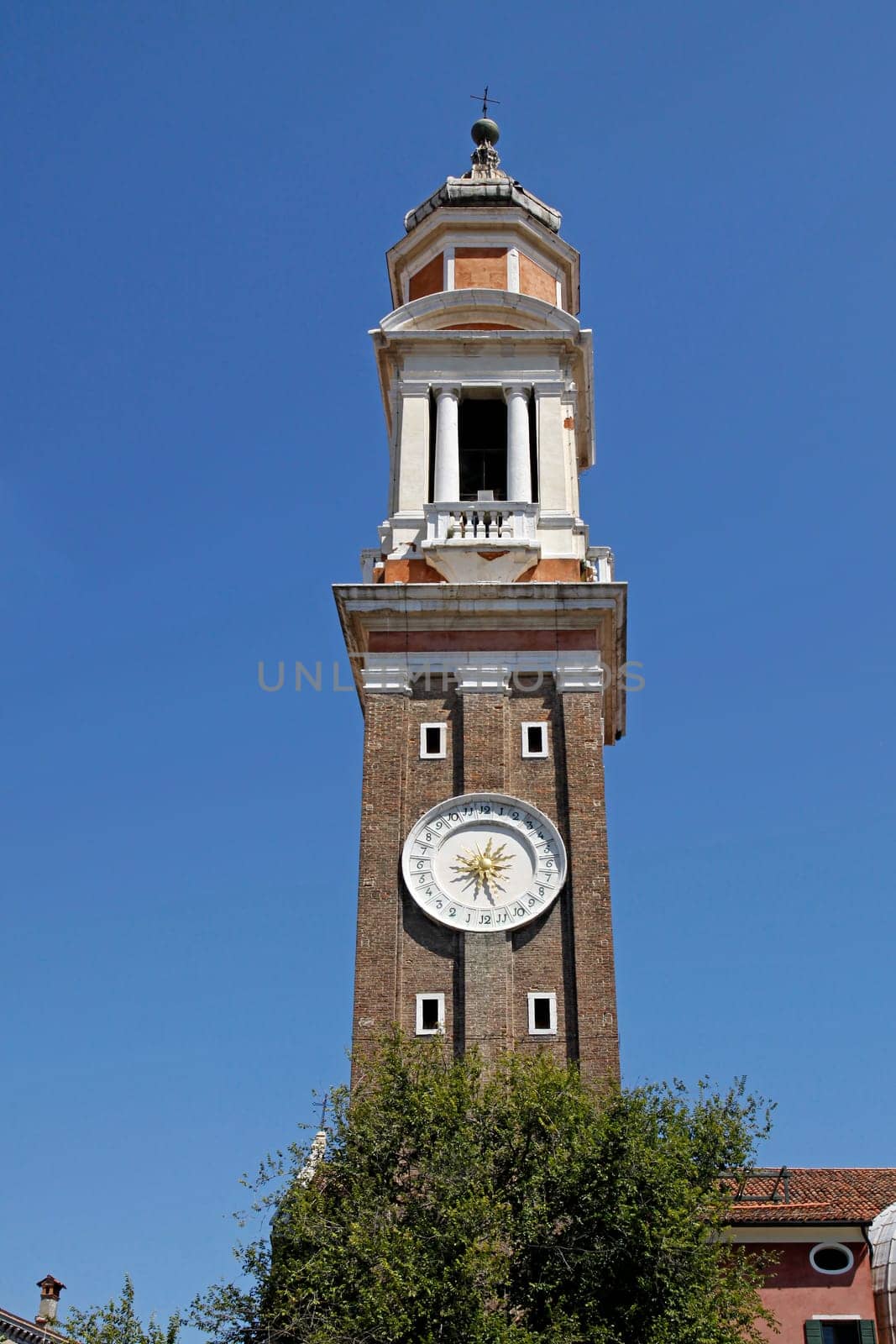 Venice,Campo Santi Apostoli Church Clock of the bell tower of the Church of SS. Apostles