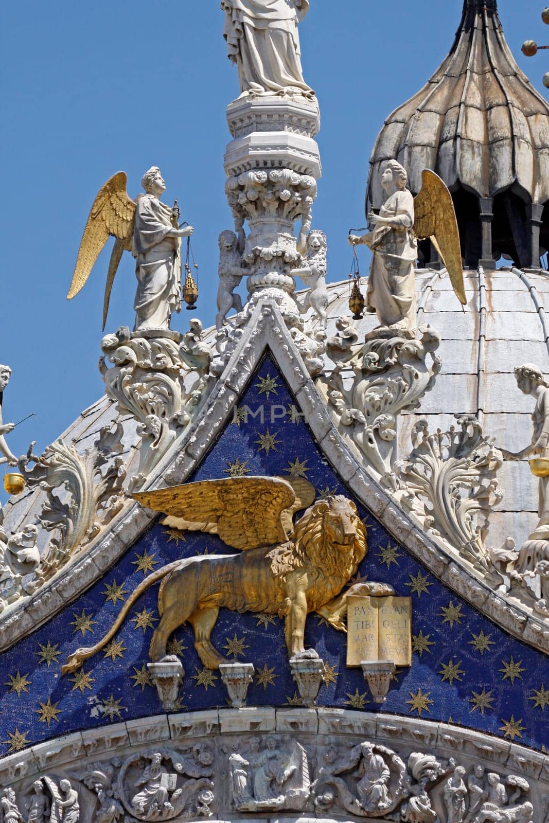 Venice,St. Mark's Basilica,Lion Veneto,Italy -St Marks Lion,St Marks Basilico,Venice,Veneto,Italy - St. Mark's Basilica with the lion as the symbol of the city and the Veneto region,Italy