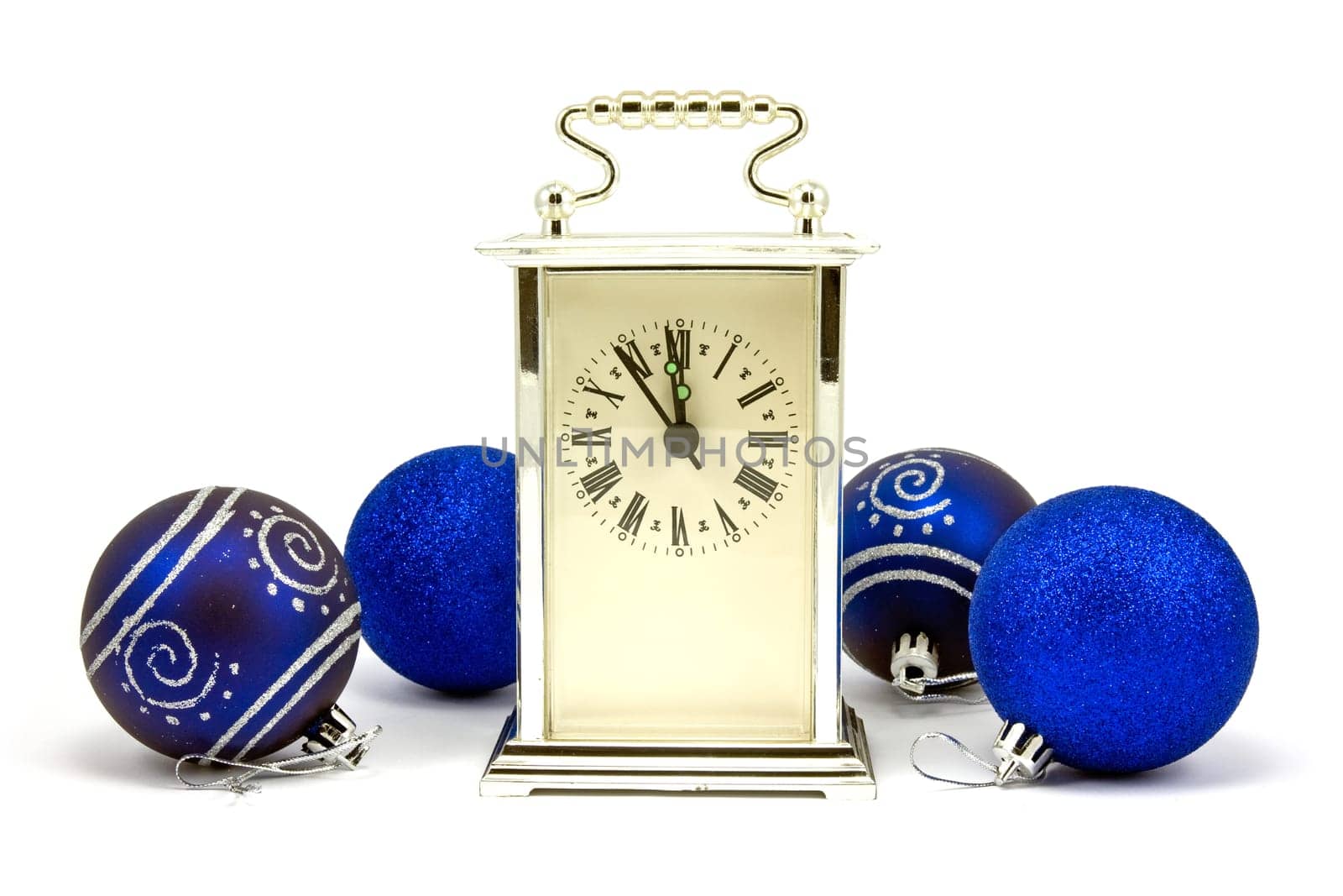 clock showing five minutes to New Year