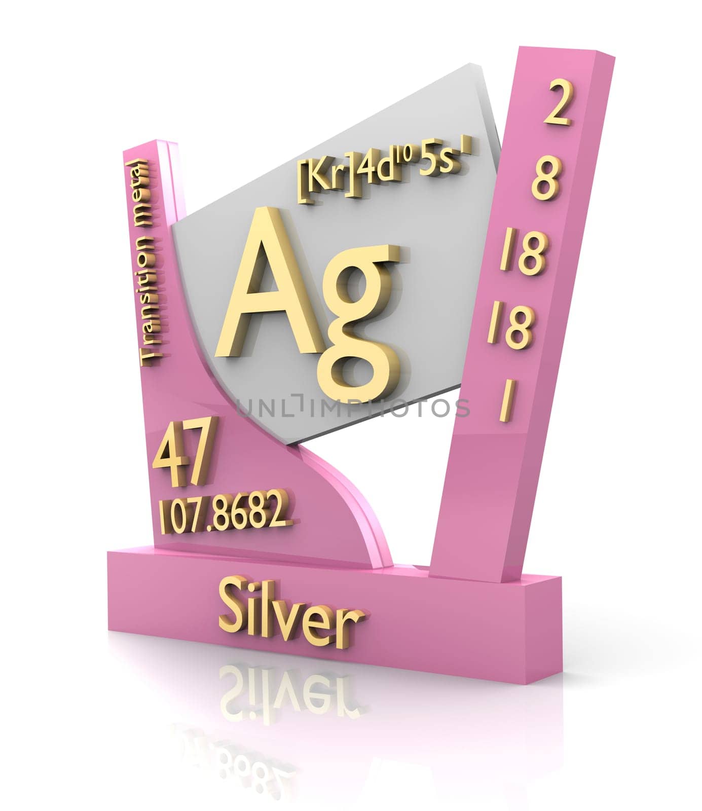 Silver form Periodic Table of Elements - 3d made