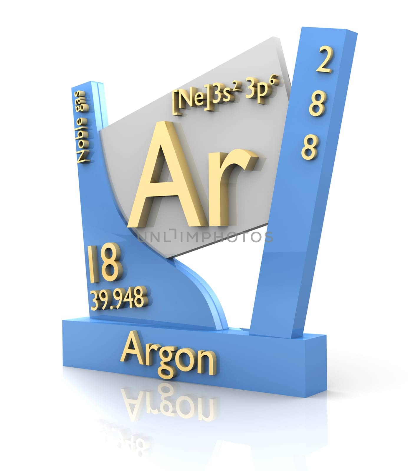 Argon form Periodic Table of Elements - 3d made