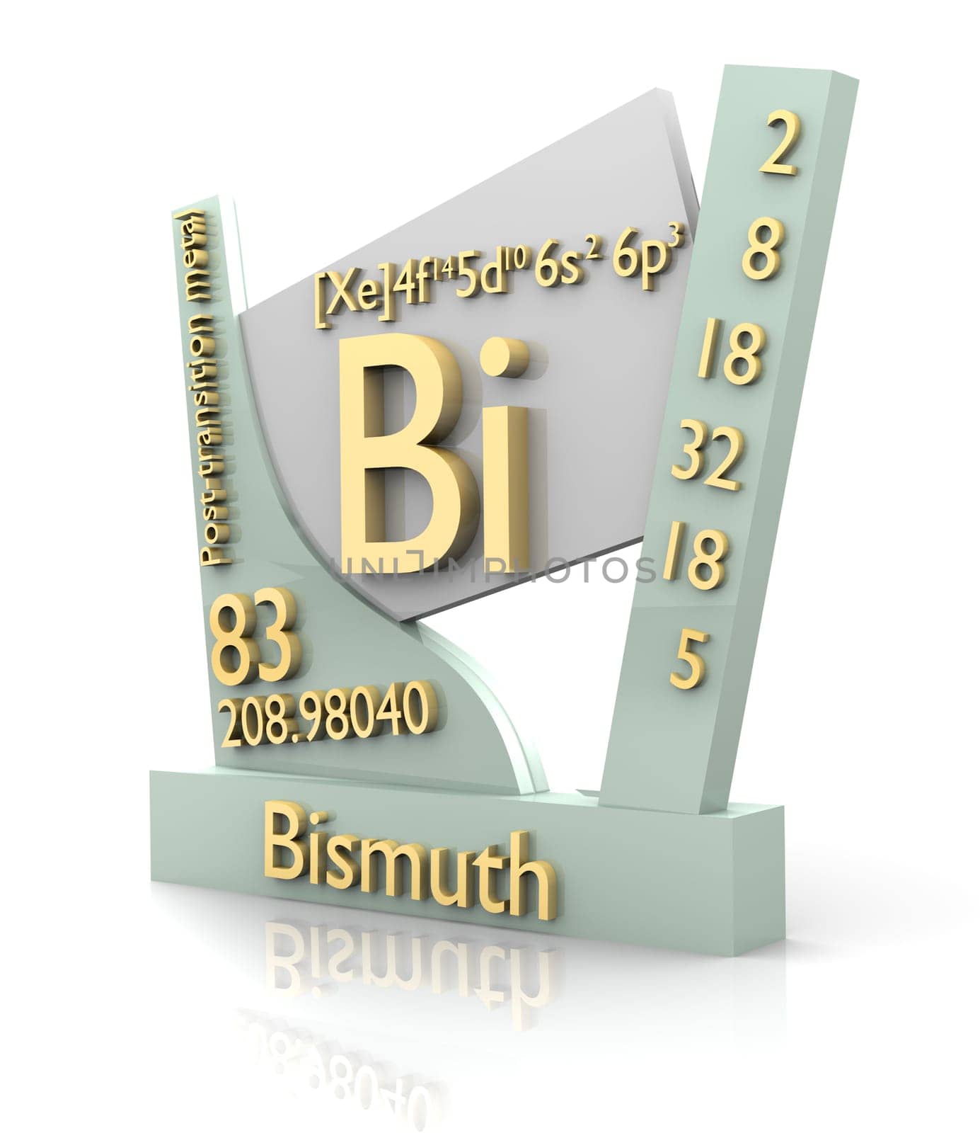 Bismuth form Periodic Table of Elements - 3d made