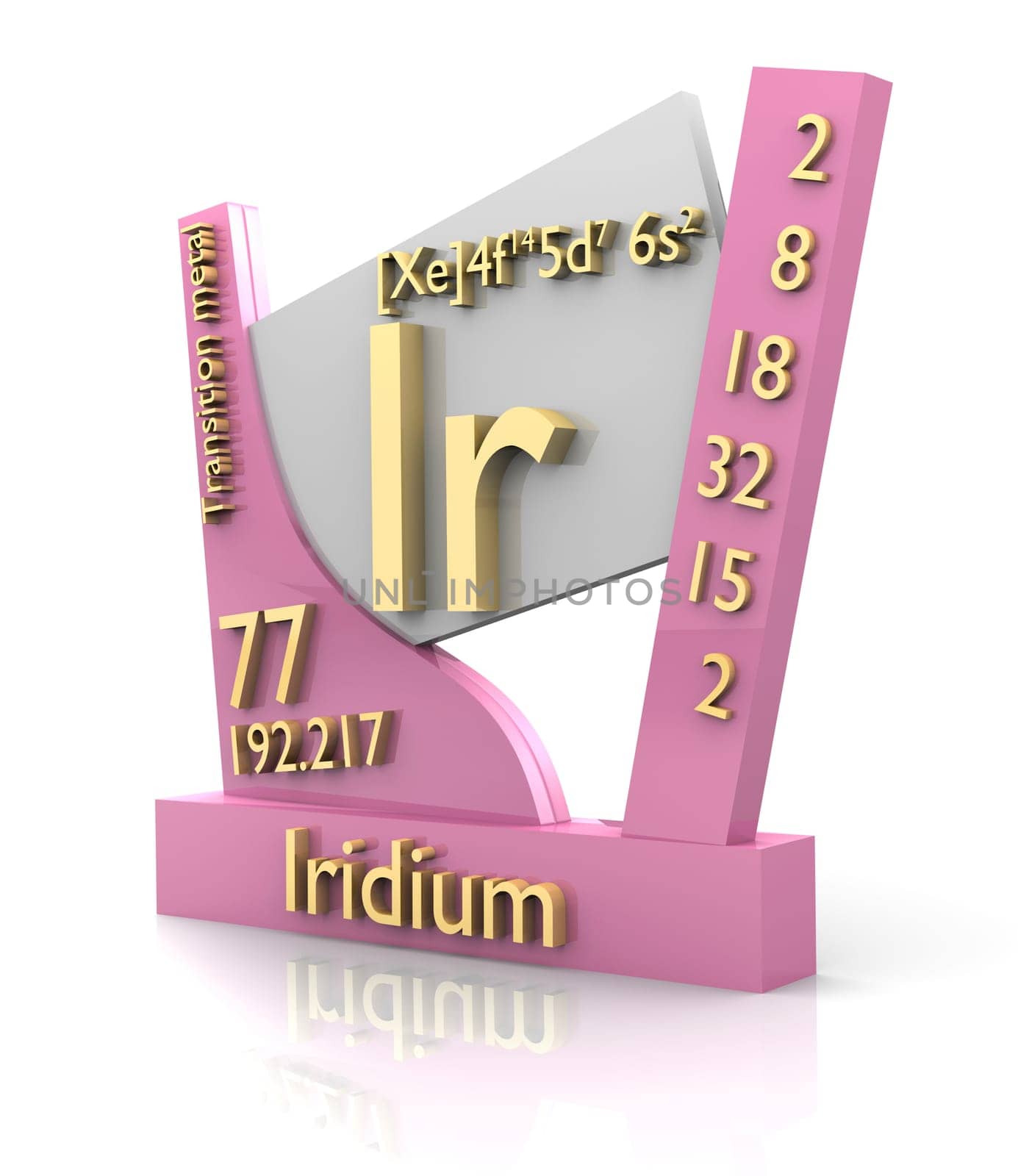 Iridium form Periodic Table of Elements - 3d made
