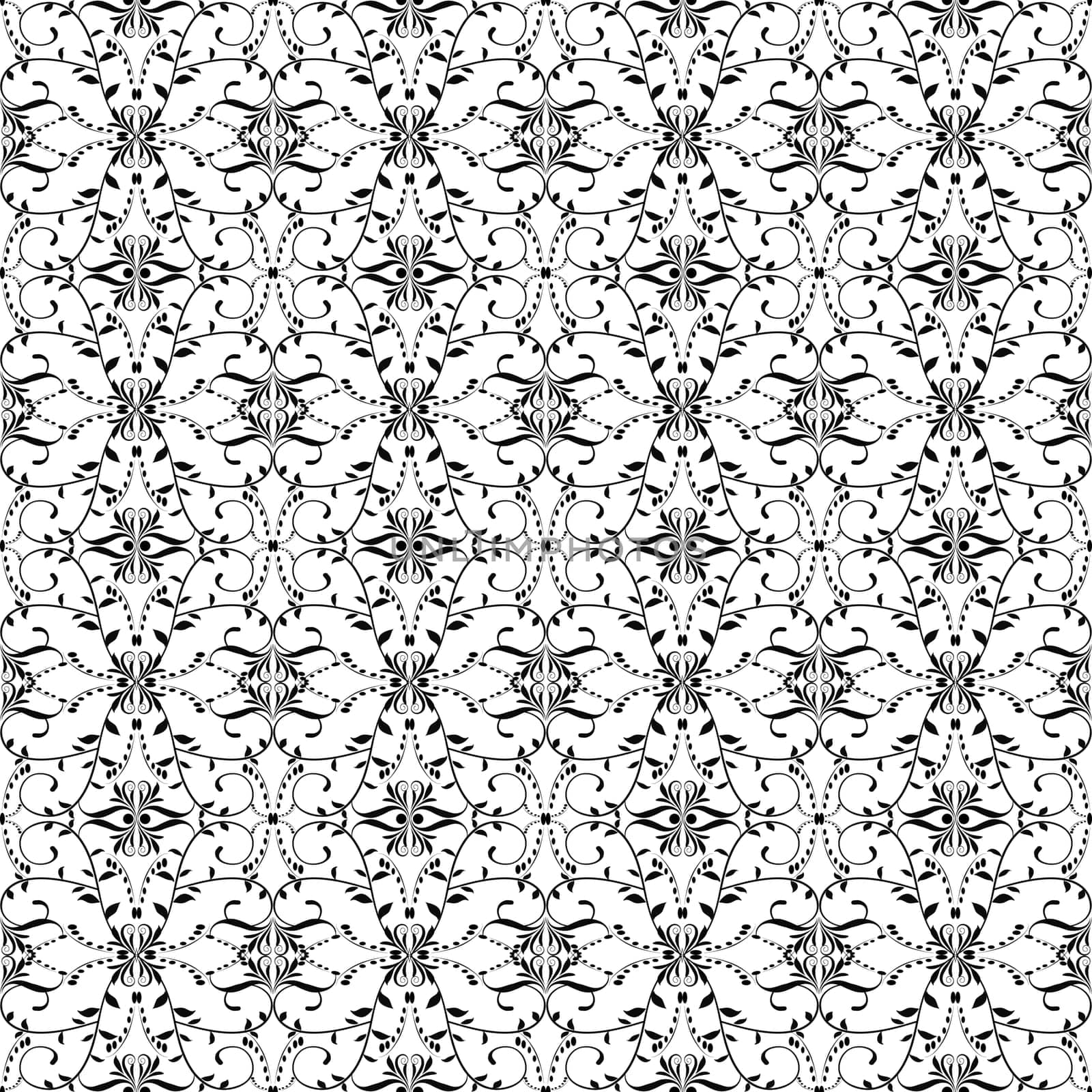 Background of seamless floral and dots pattern