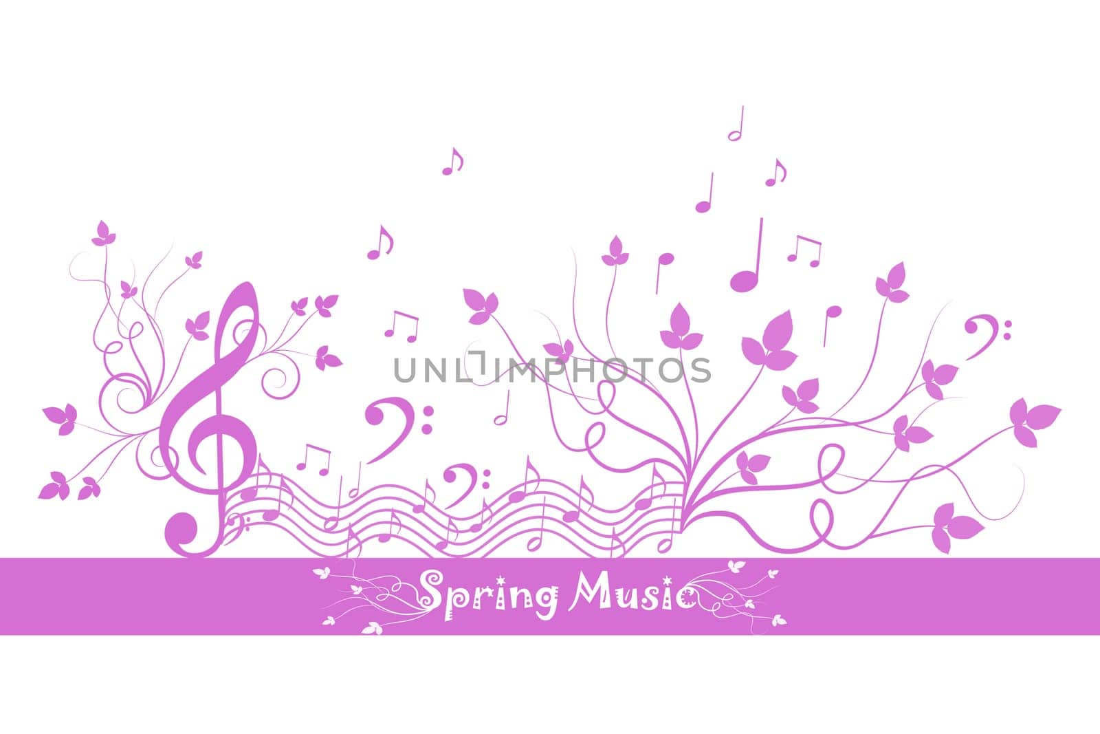 Beautiful background of spring floral and music